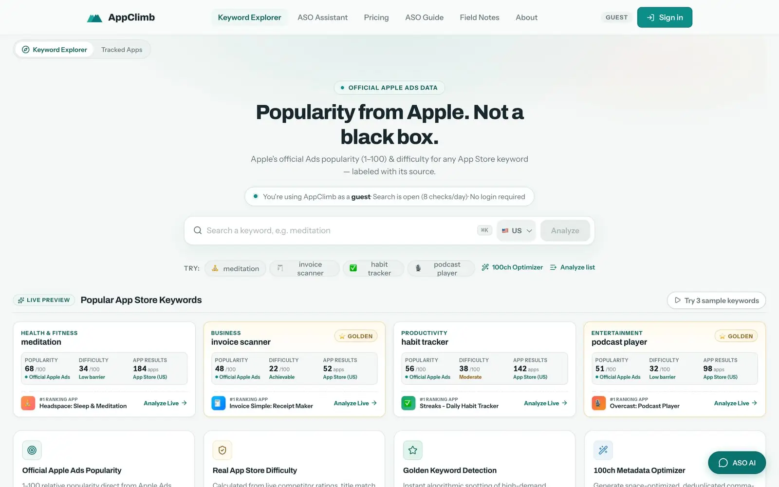 AppClimb — Экран 1