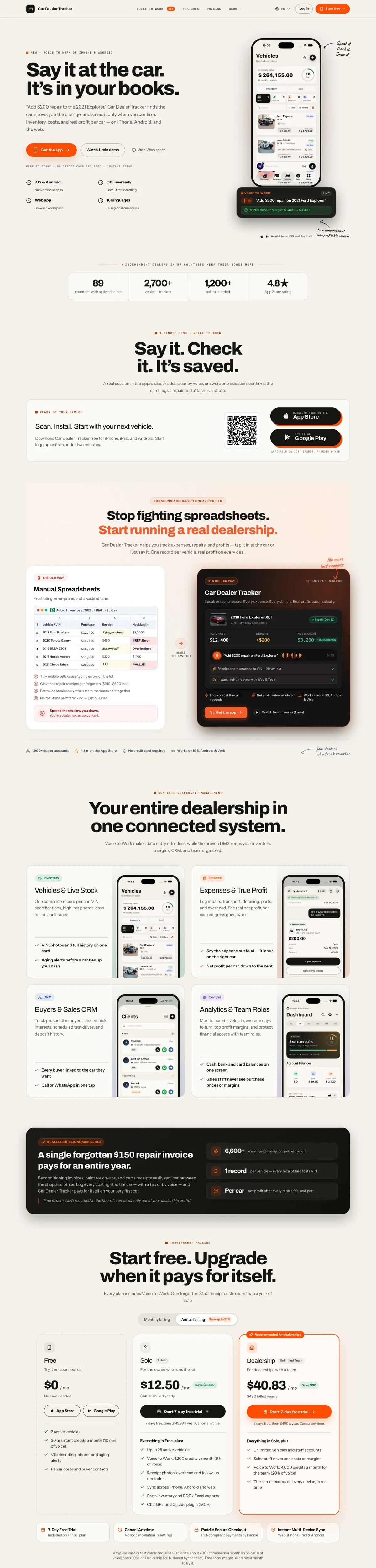 Car Dealer Tracker — Экран 2
