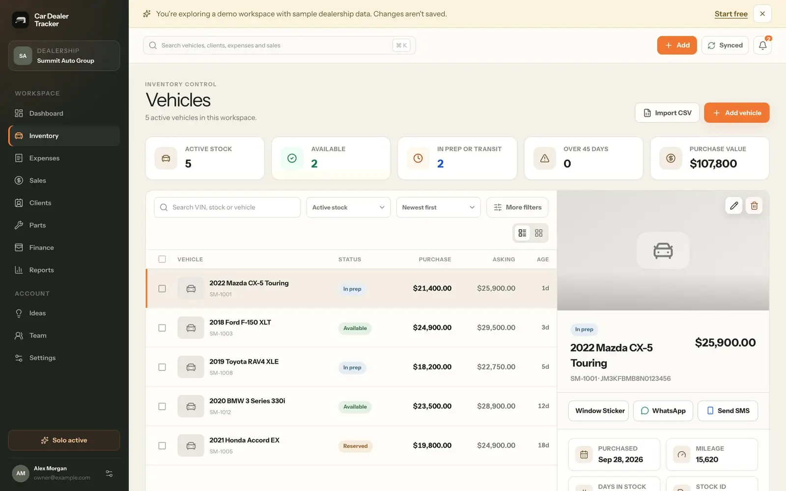 Car Dealer Tracker — Экран 4
