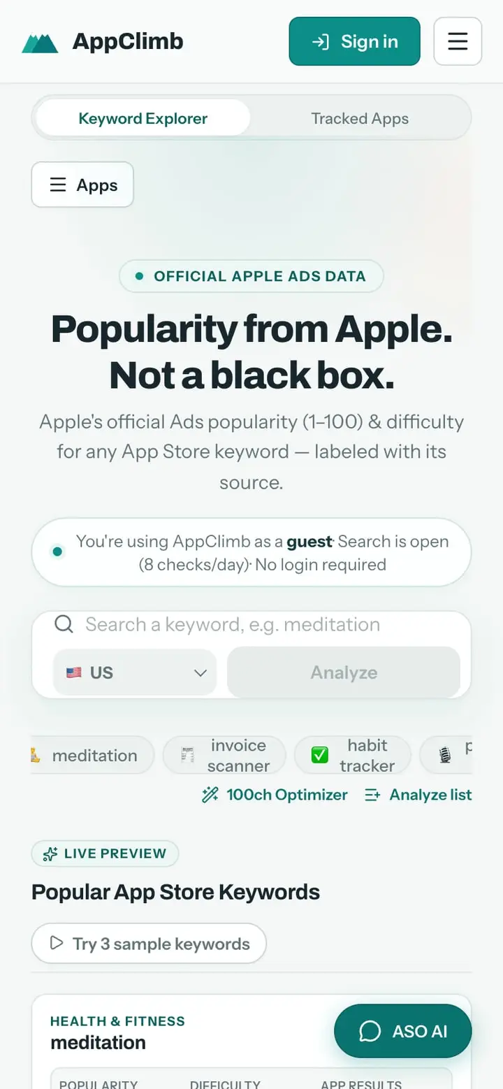 AppClimb — Экран 2